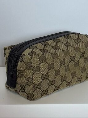 Gucci GG Monogram Cosmetics Bag- Beige Brown